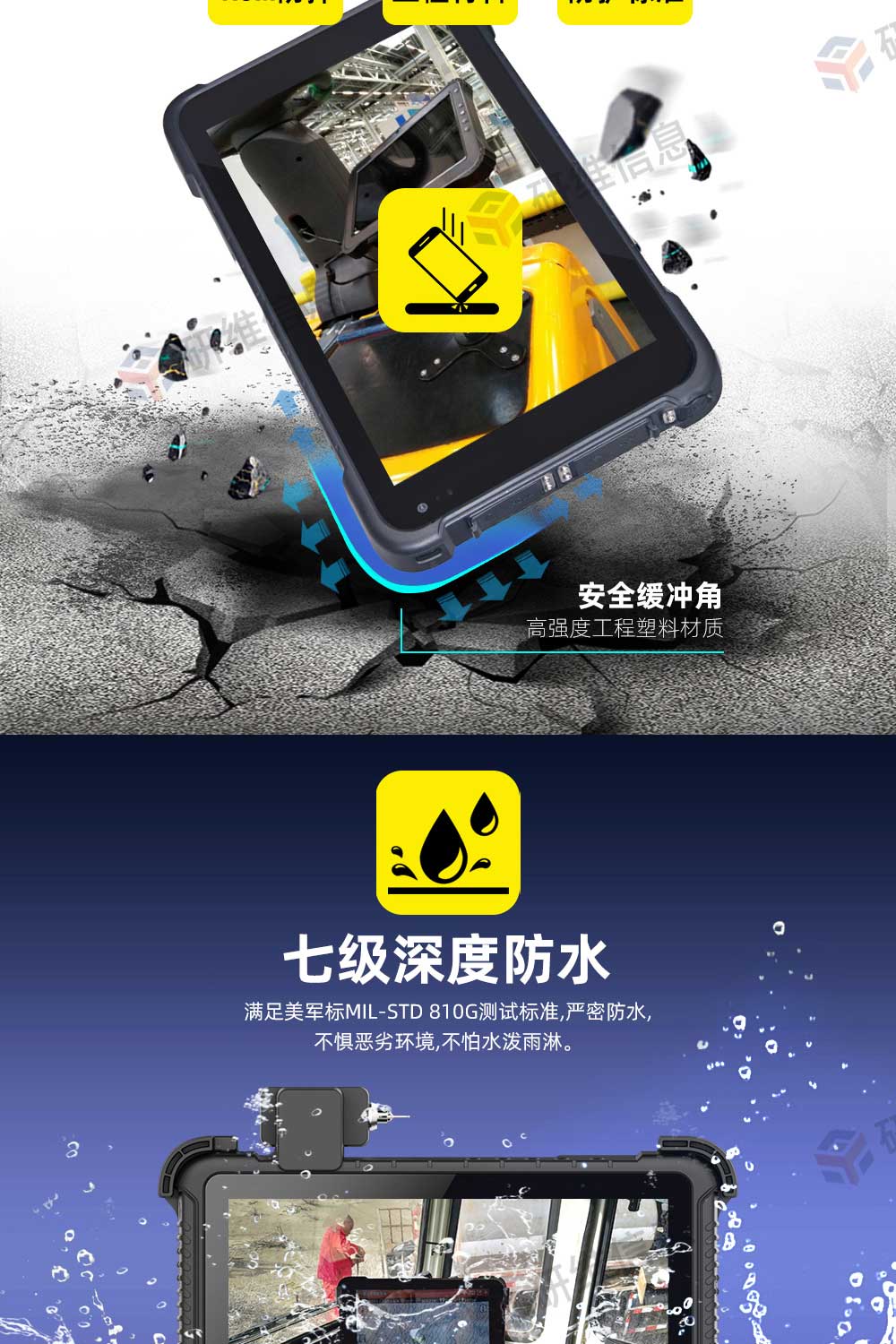 7寸8寸10寸windows10系統|安卓系統工程車用|叉車用|特種車用|戶外作業車用|農耕車用|船用|收割車用|工業平板電腦