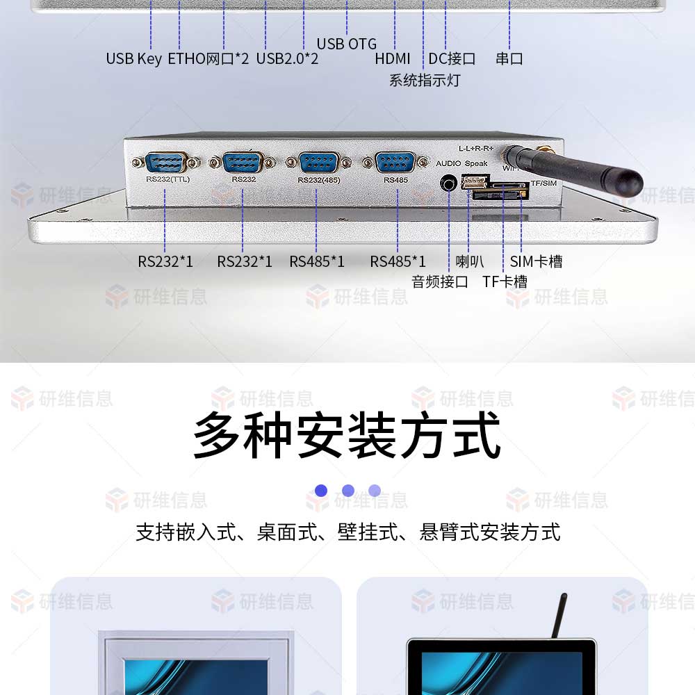 15.6寸鴻蒙系統工業一體機|工業觸控平板電腦|嵌入式工控一體機|工業平板電腦